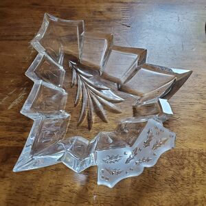 Gorham Lead Glass Crystal Christmas Tree Dish, Made in Germany 7"